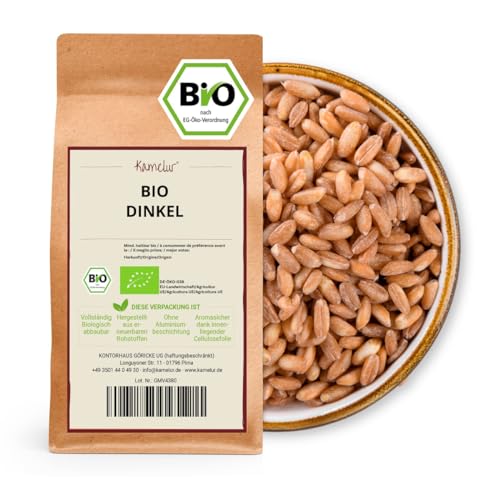 Kamelur Bio Dinkel (1kg) Ganzes Korn aus kontrolliert biologischem Anbau in Deutschland von Kamelur