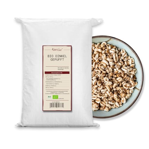 Kamelur Bio Dinkel Gepufft (15kg) Gepuffter Dinkel ungesüßt für ein schmackhaftes Müsli von Kamelur