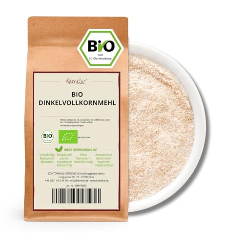 Kamelur Bio Dinkelvollkornmehl (1kg) - Bio Dinkelmehl Vollkorn Dinkelkorn von Kamelur