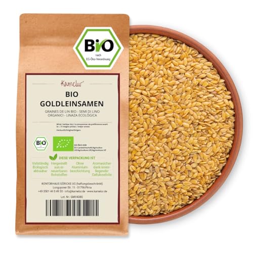Kamelur Bio Goldleinsamen Ganz aus EU-Landwirtschaft (2,5kg) - Bio Leinsamen Gold ohne Zusätze von Kamelur