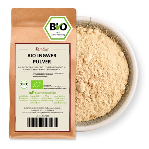 Kamelur Bio Ingwerpulver - 1kg - Ingwer gemahlen als Grundlage für Ingwer Tee - Aromatisches Ingwer Pulver Bio von Kamelur