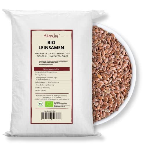 Kamelur Bio Leinsamen Ganz (25kg) - Bio Leinsamen Braun ohne Zusätze von Kamelur