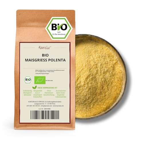 Kamelur Bio Maisgrieß Polenta (1kg) - BIO Maisgriess für eine cremige Polenta von Kamelur