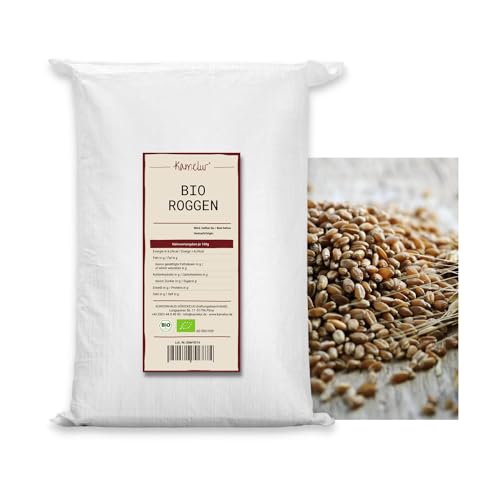 Kamelur Bio Roggen ganzes Korn (25kg), Roggenkoerner, hochwertiges Bio Getreide aus Deutschland von Kamelur