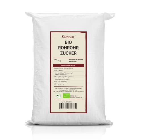 Kamelur Bio Rohrohrzucker (25kg) Brauner Rohrzucker aus Bio Anbau im Vorratspack - Brauner Zucker von Kamelur