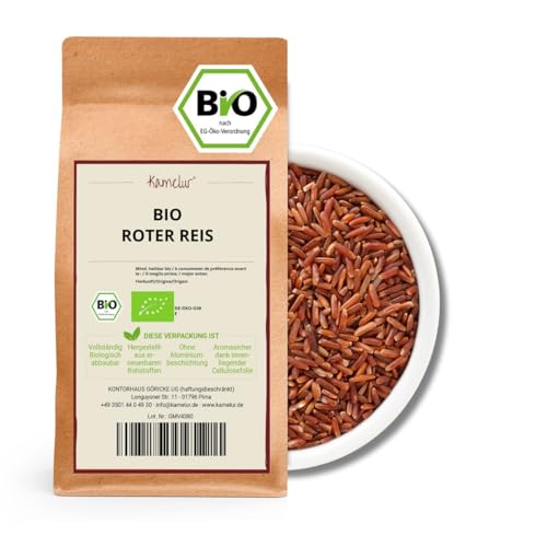 Kamelur Bio Roter Vollkorn Reis (1kg) – roter Vollkorn Reis BIO, ohne Zusätze von Kamelur