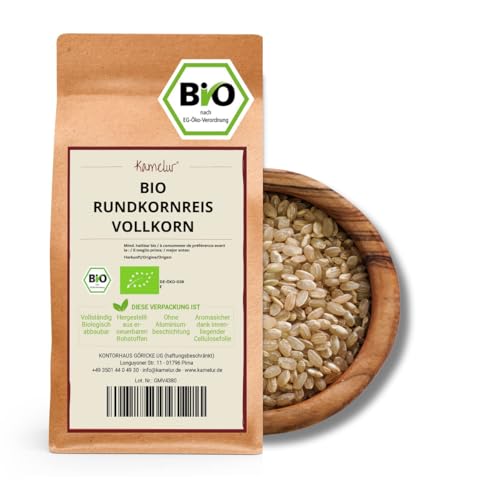 Kamelur Bio Rundkornreis Vollkorn (1kg) – Rundkorn Reis BIO & ungeschält ohne Zusätze von Kamelur