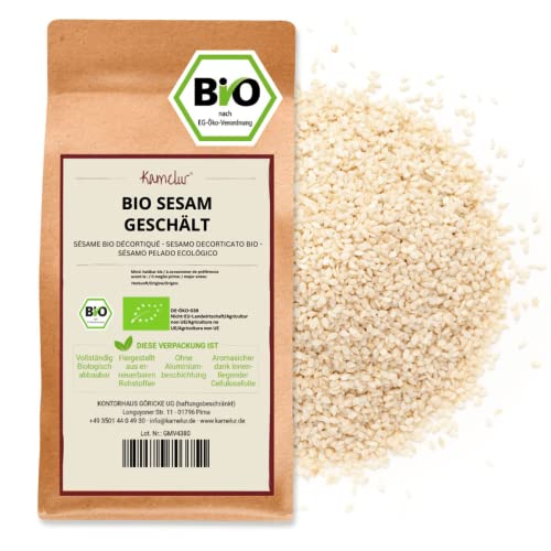 Kamelur Bio Sesam Geschält (2,5kg) - Sesamsamen Nicht Geröstet Und Ohne Zusätze von Kamelur