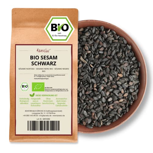 Kamelur Bio Sesam Schwarz (1kg) - Sesamsamen Nicht Geröstet Und Ohne Zusätze von Kamelur