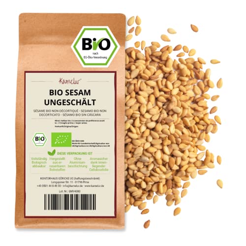Kamelur Bio Sesam Ungeschält (2,5kg) - Sesamsamen Nicht Geröstet Und Ohne Zusätze von Kamelur