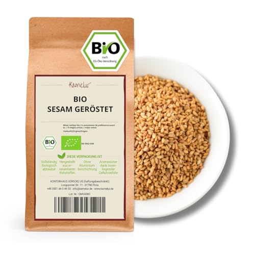 Kamelur Bio Sesam geröstet (500g) - Sesamsamen geröstet aus kontrolliert biologischem Anbau von Kamelur