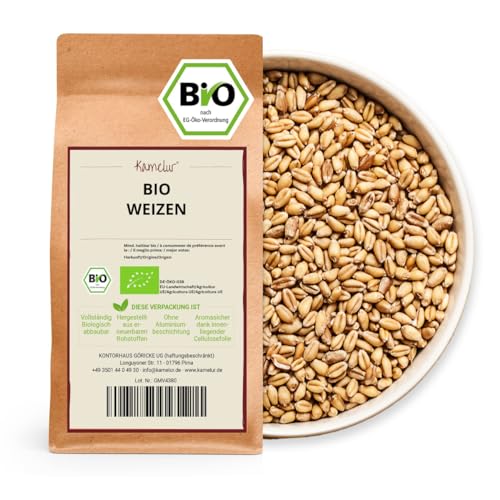 Kamelur Bio Weizen ganzes Korn (1kg), Weizenkoerner, hochwertiges Bio Getreide aus Deutschland. von Kamelur