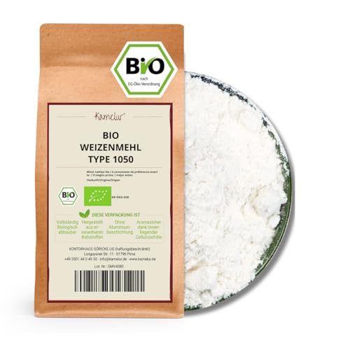 Kamelur Bio Weizenmehl Type 1050 (5kg) - Bio Weizen Mehl aus kontrolliert biologischem Anbau von Kamelur