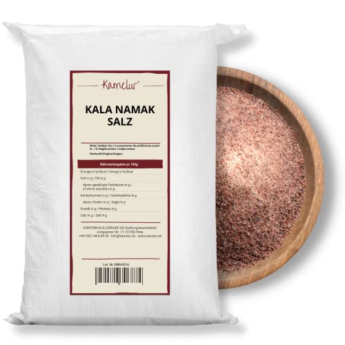Kamelur Original Kala Namak Salz fein (25kg) - Steinsalz aus Indien als Ei-Ersatz vegan - Schwarzes Salz von Kamelur
