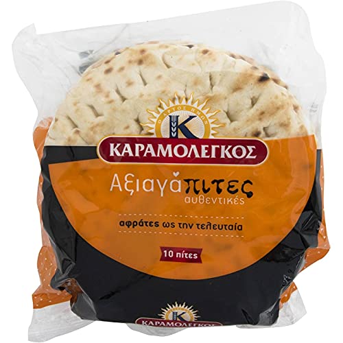 Greek Souvlaki Pita Bread, 30 portions, 3 Pack of 10 Pcs, Gyros Pita von Karamolegos