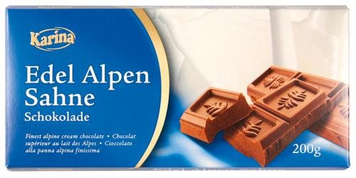 Karina Schokolade Edel-Alpen Sahne, 10er Pack (10 x 200 g Packung) von Karina
