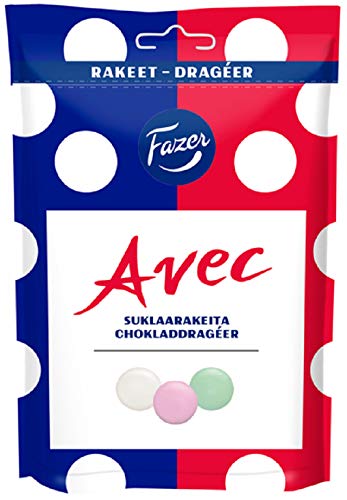 Fazer Avec Ranskalaisia Pastilleja (French Pastilles) Minzschokoladen Dragee Drops Bonbons Beutel 175 g von Karl Fazer