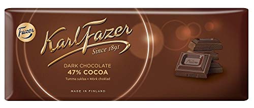 Karl Fazer 47% Cocoa Dark Chocolate - Klassisch Finnisch Dunkle Schokolade Schokoladentafel 200g von Karl Fazer