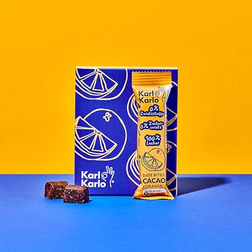 Karl Karlo Fruchtriegel Orange - 6 x 35g | Vegane Süßigkeiten auf Dattelbasis | Veganer Snack ohne Zusatzstoffe, glutenfrei, Nutri Score A | getrocknete Cranberries, Acerola Karl Karlo Fruchtriegel Orange - 6 x 35g | Vegane Süßigkeiten auf Dattelbasis | Veganer Snack ohne Zusatzstoffe, glutenfrei, Nutri Score A | getrocknete Cranberries, Acerola von Karl Karlo
