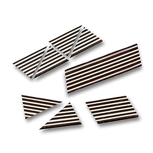 Deko-Aufleger "Domino Triangle" weiße/dunkle Schokolade gestreift, 585 g, 314 St von Karl Zieres GmbH