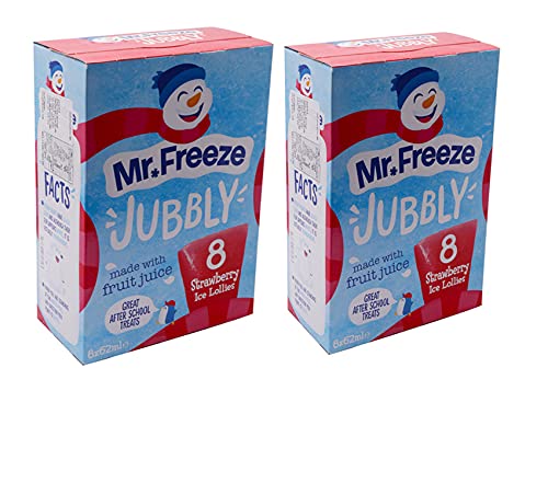 Mr Freeze Jubbly Eislutscher Freeze Pops Erdbeere Natürliche Aromen - 16 x 62 ml von KashWorth