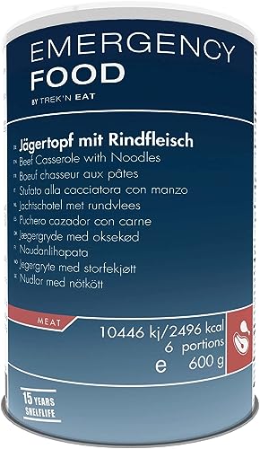 TREK'N EAT Emergency Food Jägertopf mit Rindfleisch und Nudeln | Haltbare Notfallnahrung Lebensmittel TREK'N EAT Emergency Food Jägertopf mit Rindfleisch und Nudeln | Haltbare Notfallnahrung Lebensmittel von TREK'N EAT