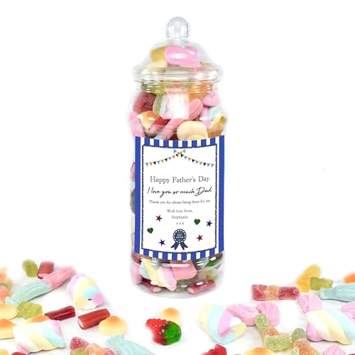Personalisierbares Oster-Süßigkeiten-Glas mit Süßigkeiten im Lieferumfang enthalten – individuelle Nachricht Pick n Mix Geschenkdose (größeres Glas) von Kate Chesters Art