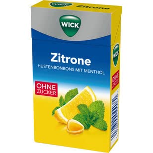 Wick Zitrone Hustenbonbons mit Menthol ohne Zucker, 20er Pack (20 x 46g) von Katjes Fassin GmbH + Co. KG Dechant-Sprünken-Str. 53-57, 46446 Emmerich