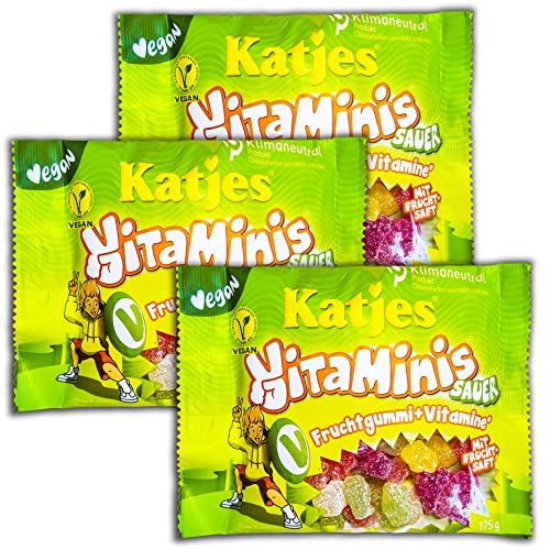 3 er Pack Katjes VitaMinis sauer mit Fruchtsaft 3 x 160 g Fruchtgummi 3 er Pack Katjes VitaMinis sauer mit Fruchtsaft 3 x 160 g Fruchtgummi von Katjes