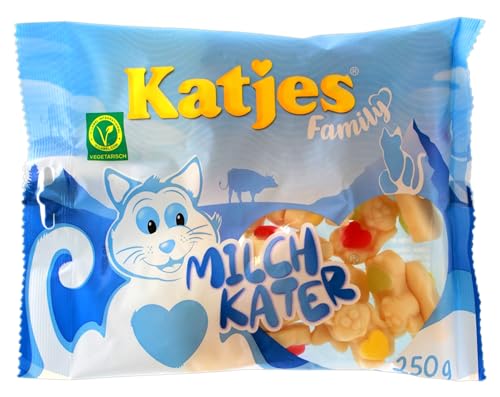 Katjes Family Milch-Kater Schaumzucker mit Fruchtgummi vegetarisch, 18er Pack (18 x 250g) von Katjes