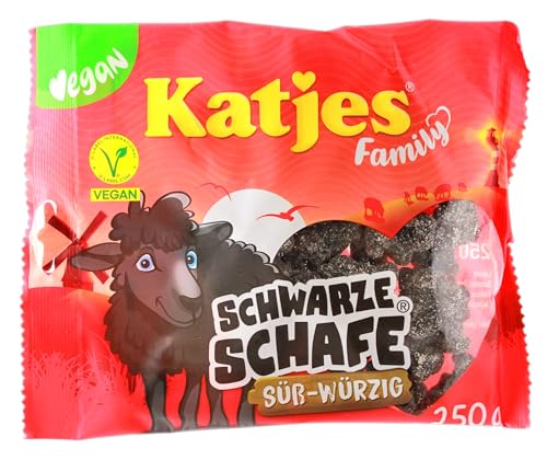 Katjes Family Schwarze Schafe süß-würzig Lakritze vegan, 22er Pack (22 x 250g) von Katjes