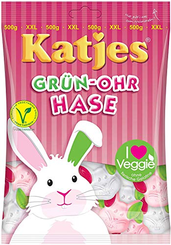 Katjes Grün-Ohr Hase - Grünohrhase - 3 x 500g Beutel | vegetarisch fruchtiges Schaumgummi von Katjes