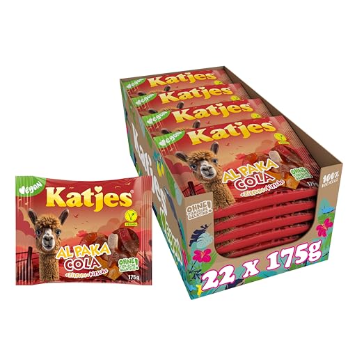 Katjes Katjes Al Paka Cola Vorratspack – Fruchtgummi-Mix Vorrats - Box aus Cola, Zitronen und Kirschgeschmack, eine noch süßere Mischung als die Alpakas, ohne tierische Gelatine, vegan, 22 x 175 g Katjes Katjes Al Paka Cola Vorratspack – Fruchtgummi-Mix Vorrats - Box aus Cola, Zitronen und Kirschgeschmack, eine noch süßere Mischung als die Alpakas, ohne tierische Gelatine, vegan, 22 x 175 g von Katjes