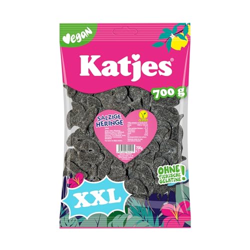 Katjes Salzige Heringe - Großpackung mit salzigem Lakritz, süß-salzige Lakritz-Fische mit Salmiaksalz verfeinert, der Klassiker jetzt in vegan, 1 x 700 g Katjes Salzige Heringe - Großpackung mit salzigem Lakritz, süß-salzige Lakritz-Fische mit Salmiaksalz verfeinert, der Klassiker jetzt in vegan, 1 x 700 g von Katjes