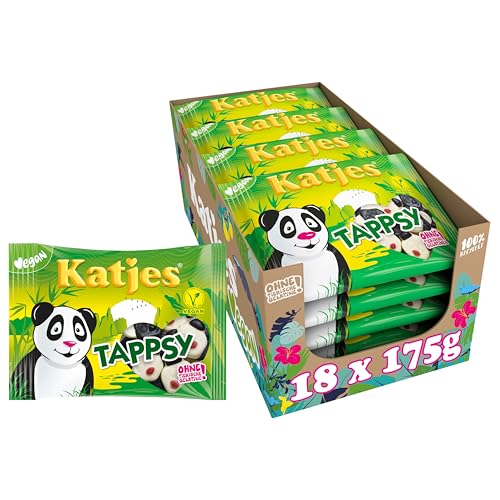 Katjes Tappsy Vorratspack – Schaumzucker mit Lakritz und Fruchtgummi, in süßer Pandabären-Form, vegan, 18x175 g Katjes Tappsy Vorratspack – Schaumzucker mit Lakritz und Fruchtgummi, in süßer Pandabären-Form, vegan, 18x175 g von Katjes