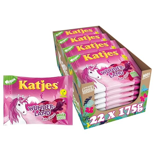 Katjes Wunderland Pink-Edition Vorratspack -Box, fruchtiger Mix in unterschiedlichen Geschmacksrichtungen, vegan, 22 x 175 g Katjes Wunderland Pink-Edition Vorratspack -Box, fruchtiger Mix in unterschiedlichen Geschmacksrichtungen, vegan, 22 x 175 g von Katjes