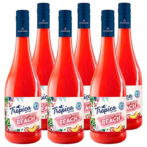 KATLENBURGER - Tropica Sex on the Beach | Trinkfertiger Cocktail aus spritzigem Fruchtwein mit Erdbeer und Pfirsich Geschmack. Inhalt: 6x 0,75l mit 7% vol. von Katlenburger