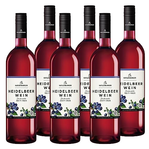 KATLENBURGER - Heidelbeerwein | Hochwertiger Fruchtwein aus echten Heidelbeeren ohne Aroma- oder Farbstoffe. Inhalt: 6x 750ml und 8,5% vol. von Katlenburger