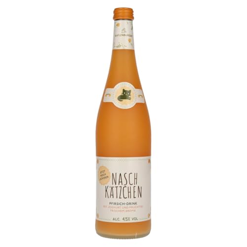 KATLENBURGER - Naschkätzchen Pfirsich | Trinkfertiger Erfrischer mit cremigem Joghurt und frischem Fruchtwein. Geschmacksrichtung: Pfirsich. Inhalt: 6x 0,75l mit 4,5% vol. von Katlenburger