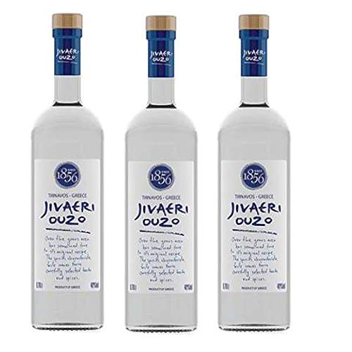 3x 0,7l Ouzo Jivaeri Katsaros Distillery | + 20ml Jassas Olivenöl von Jassas Griechische Feinkost