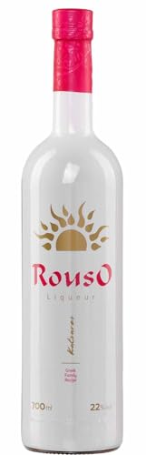 Rouzo"Roter Ouzo" 700ml Flasche - Katsaros Tradition - Red Ouzo Likör Aperitif Anis Likör mit Granatapfel Rouso aus Griechenland von Katsaros