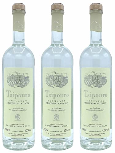 Tsipouro Tirnavos mit Anis 3x 0,7l 42% Vol. | Griechischer Tresterbrand | 100% Destillat | Katsaros Distillery seit 1856 | + 20ml Jassas Olivenöl von Katsaros