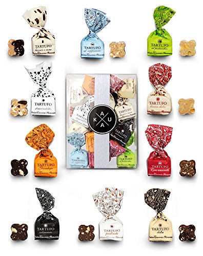 Kakau Geschenkset 200g Box mit Antica Torroneria Piemontese Tartufo Schokoladentrüffel Tartufi Trüffelpralinen in verschiedenen Verpackungsvarianten: Geschnkbox, Geschenkkorb mini Präsent von Kaukau
