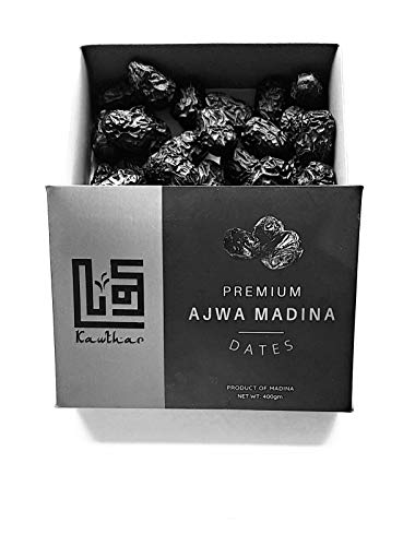 Ajwa Dates – 100% natürliche Premium-Daten – gesunde, große Qualität Ajwa Dates aus Saudi-Arabien, 400 g von Kawthar