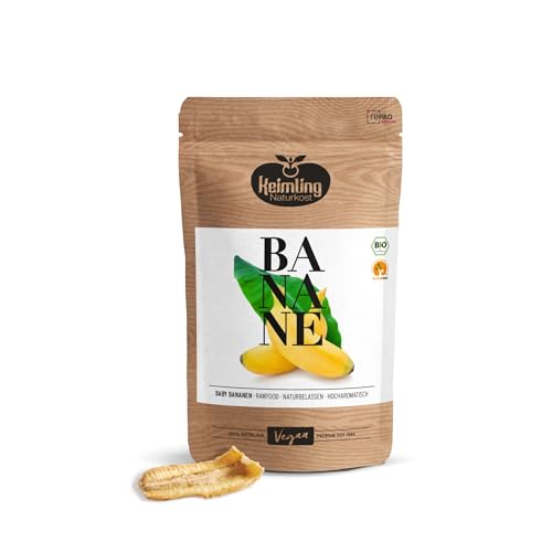 Bio Baby-Bananen getrocknet – Rohkostqualität, vegan & ungeschwefelt – Reich an Kalium, Magnesium & Vitamin B6 – Natürlich süß, ohne Zusätze – Fair gehandelt (500 g) von Keimling