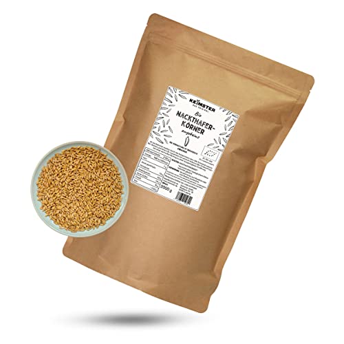 Bio Nackthafer-Körner - GEKEIMT & VERZEHRFERTIG - Knuspriges Topping - Ideal für Bircher Müsli & Frischkornbrei - Basisch - Aus EU-Bio-Landwirtschaft - Plastikfreie Verpackung (2 kg) von Keimster