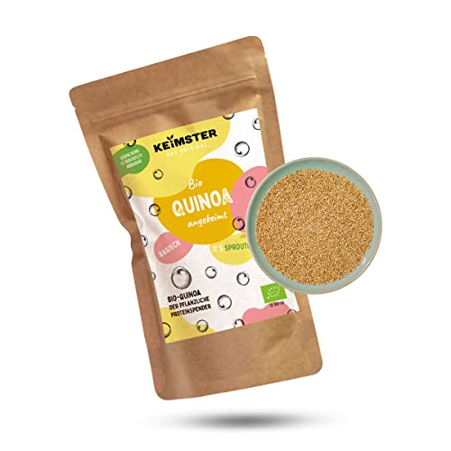 Bio Quinoa - GEKEIMT - Aus EU-Bio-Landwirtschaft - Quelle von Eiweiß und Ballaststoffen - Ohne Zusatzstoffe - Plastikfreie Verpackung - Vegan - Vielseitig verwendbar (350 g) von Keimster