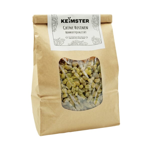 Grüne Bio-Rosinen in Rohkostqualität - 1 kg Grüne Bio-Rosinen in Rohkostqualität - 1 kg von Keimster