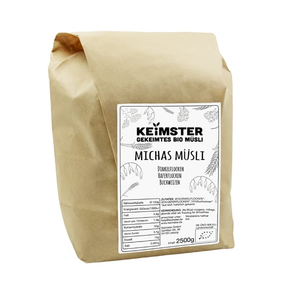 Michas gekeimtes 3-Korn-Müsli - 2,5 kg Michas gekeimtes 3-Korn-Müsli - 2,5 kg von Keimster