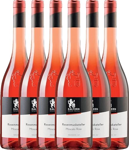 VINELLO 6er Weinpaket Roséwein - Rosenmuskateller Moscato Rosa lieblich IGT 2021 - Kellerei Kaltern mit einem VINELLO.weinausgießer | 6 x 0,75 Liter von Kellerei Kaltern